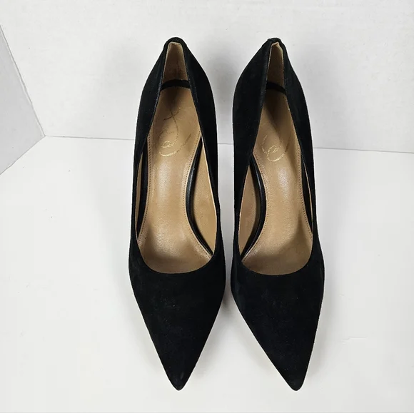 Sam Edelman Antonia Pointed Toe Black Suede Pump Heel Size 8.5 Minimalist - Picture 2 of 8